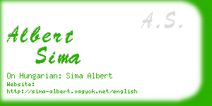 albert sima business card